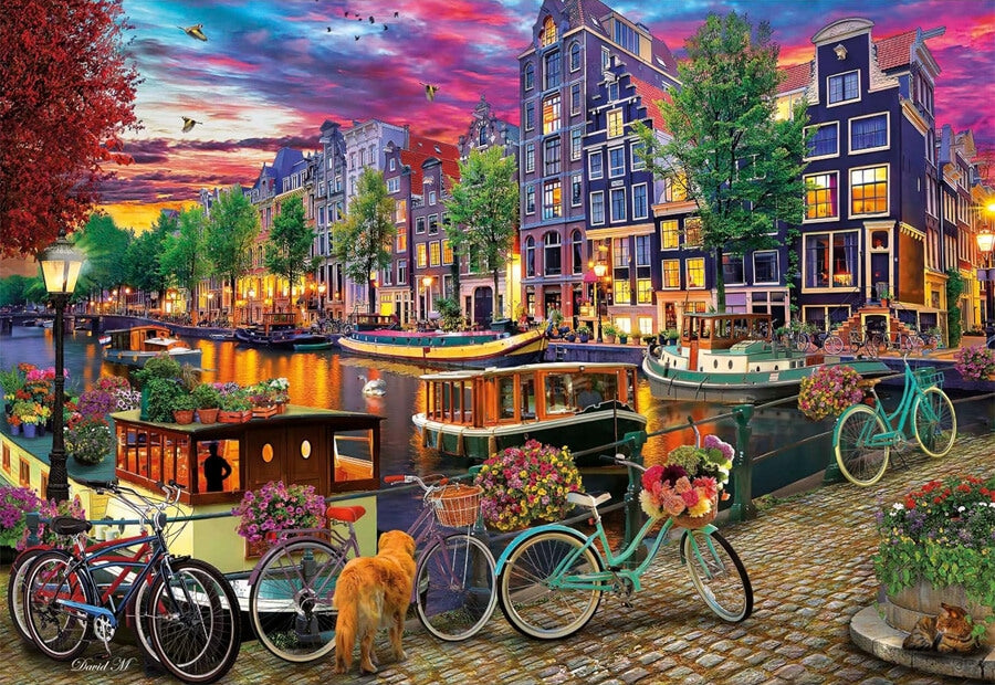 Educa puslespil Biking in Amsterdam med 6000 brikker