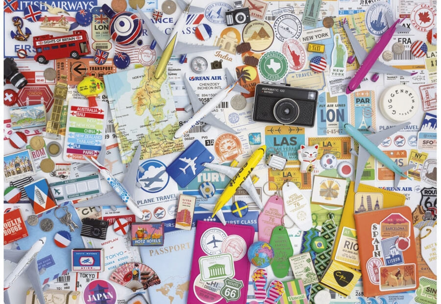 Educa-puslespillet Travel Collage med 1000 brikker