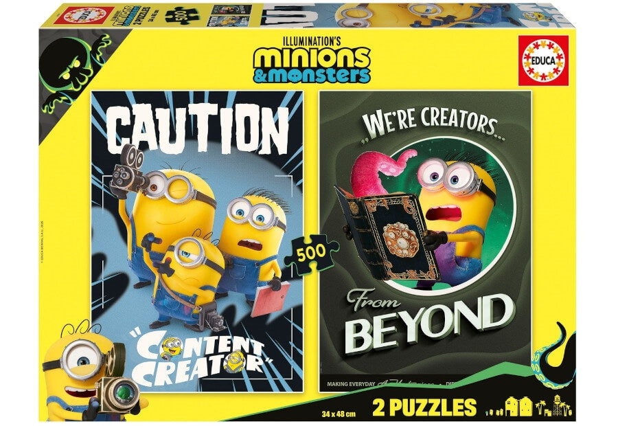 Educa puslespilssæt Minions 3 Minions & Monsters med to puslespil à 500 brikker