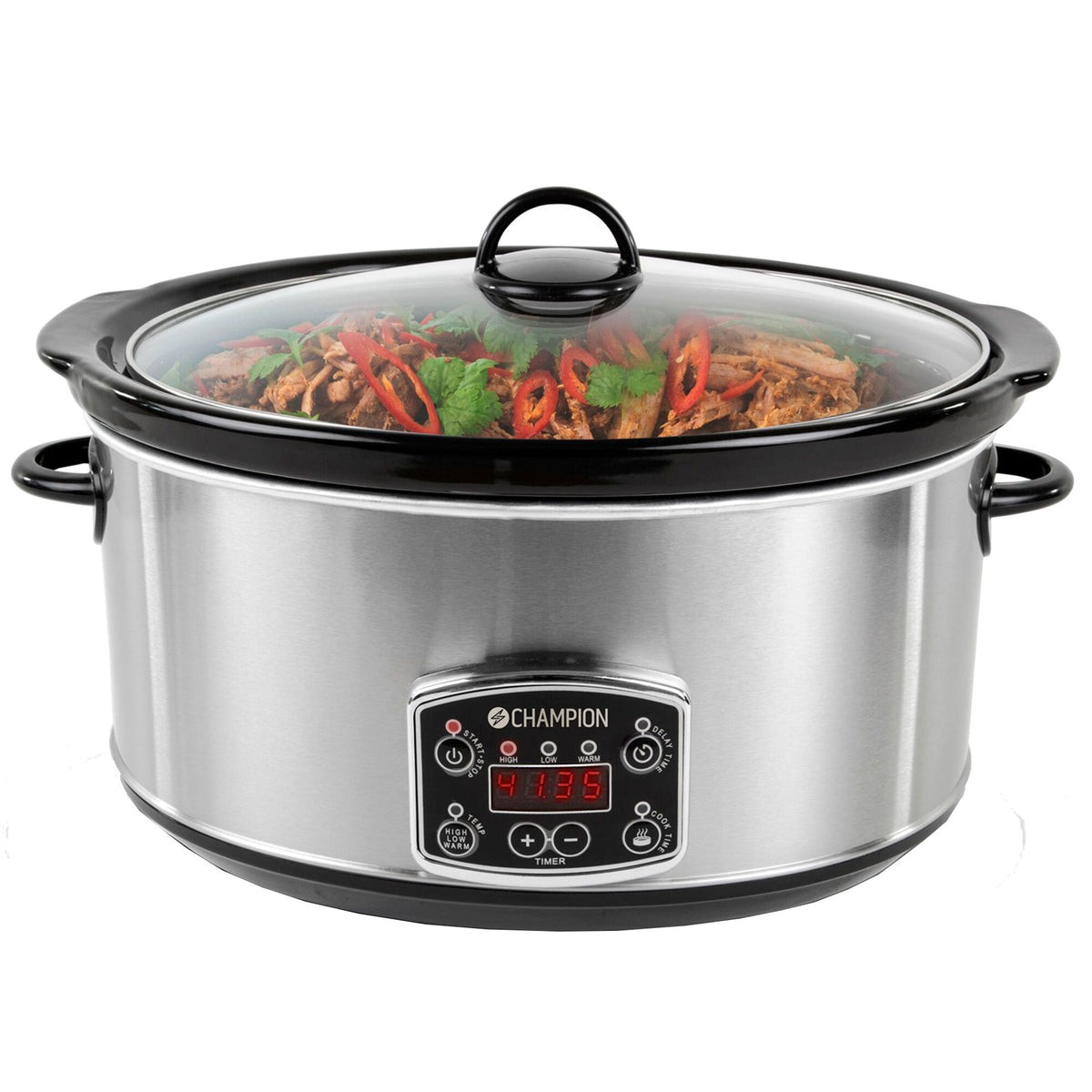 Champion slowcooker på 6,5 liter med keramisk gryde