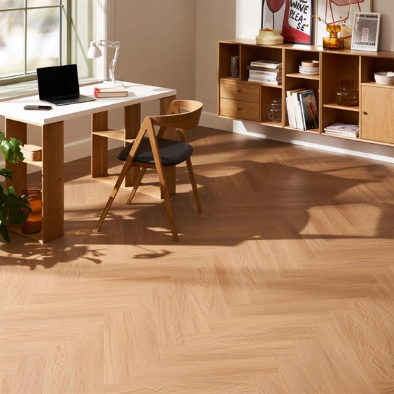 Wallmann Impressive vinylgulv i sildebensmønster, Nature Oak