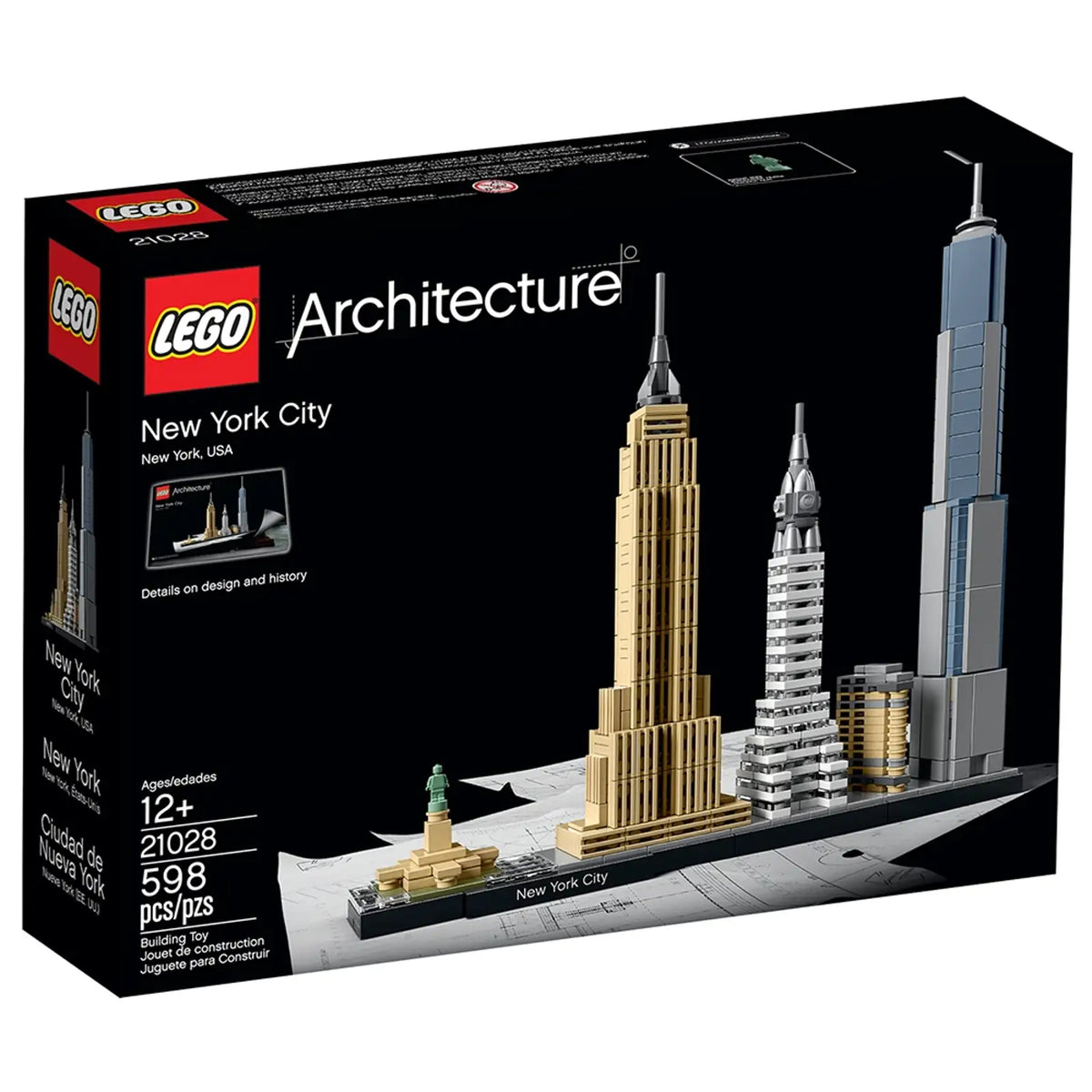 LEGO Architecture 21028 New York City, detaljeret skyline-model med byens kendte bygninger