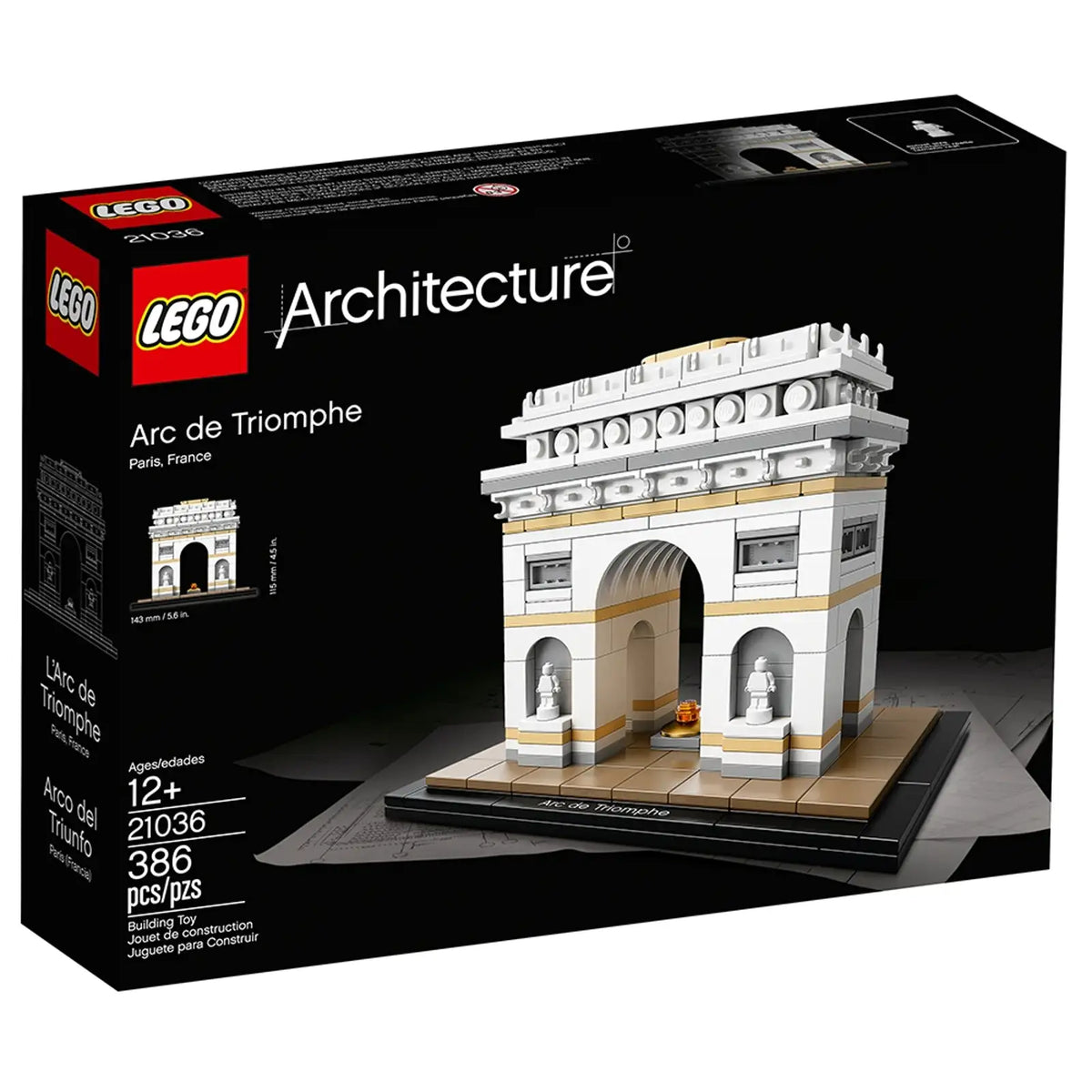 LEGO Architecture Triumfbuen 21036, detaljeret model af Paris' monument med statuer