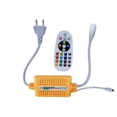 230V RGB CLIP-ON controller - Inkl. endeprop, til 230V, memory funktion, infrarød fjernbetjening, 100 m.