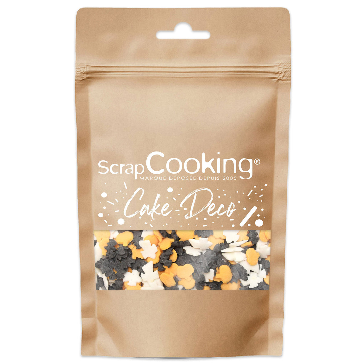 Bøtte med Halloween-krymmel fra SCRAPCOOKING med græskar, spøgelser og flagermus