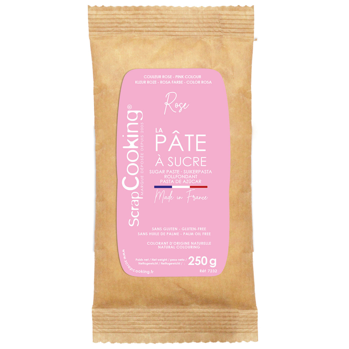 Rosa sukkerpasta på 250 g fra SCRAPCOOKING til kagedekoration