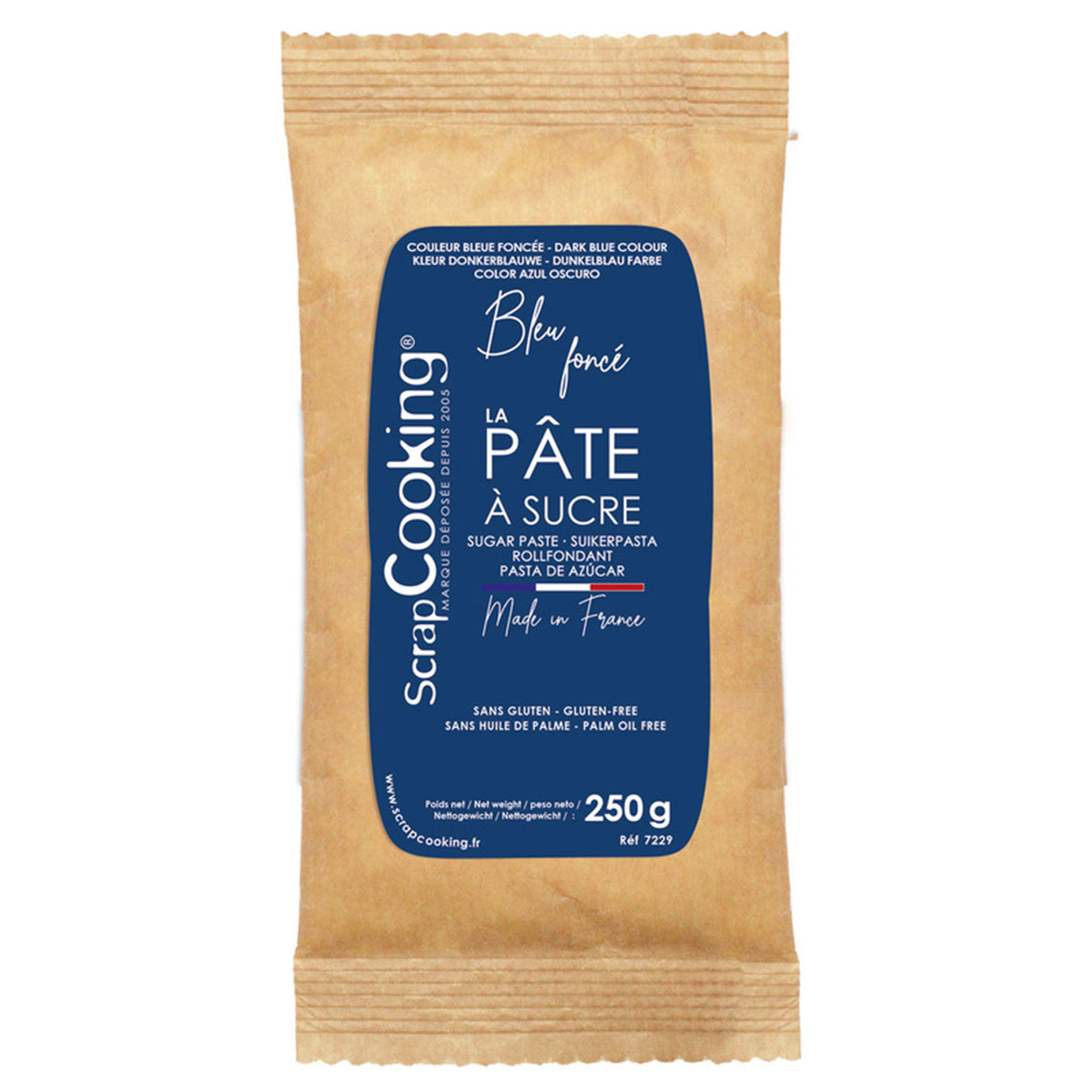 Mørkeblå sukkerpasta fra ScrapCooking, 250 g, til dekoration af kager og bagværk