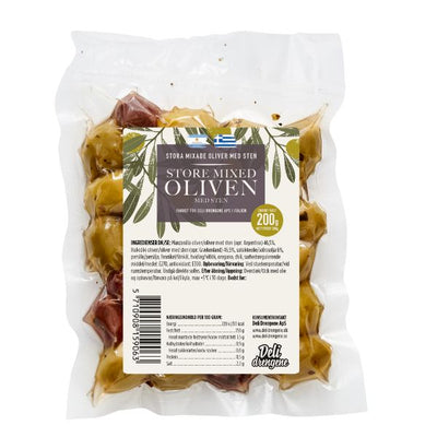 Se Store Mixed Oliven M/krydderier 200g ✔ Kæmpe udvalg i  Deli Drengene - Køb online på udsalg og tilbud lige nu ✔ Hurtig levering: 1 - 2 Hverdage samt billig fragt - Varenummer: BAR-1403140 og barcode / Ean:  på lager - Udsalg på Delikatesser | Tapas | Oliven Spar op til 66% - Over 1150 kendte brands på udsalg