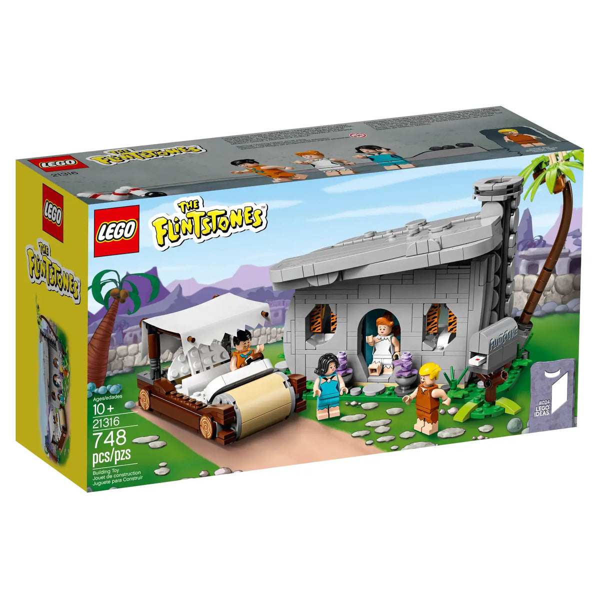 LEGO Ideas 21316 The Flintstones, byggesæt med familien Flintstones' hus og ikoniske familiebil