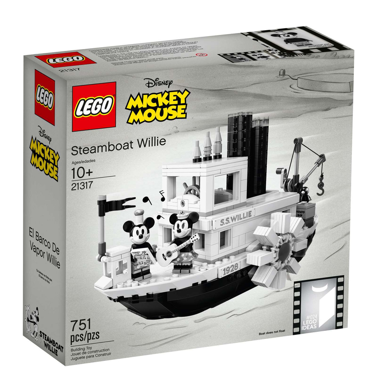 LEGO Ideas Steamboat Willie 21317 med Mickey Mouse til 90-års jubilæet