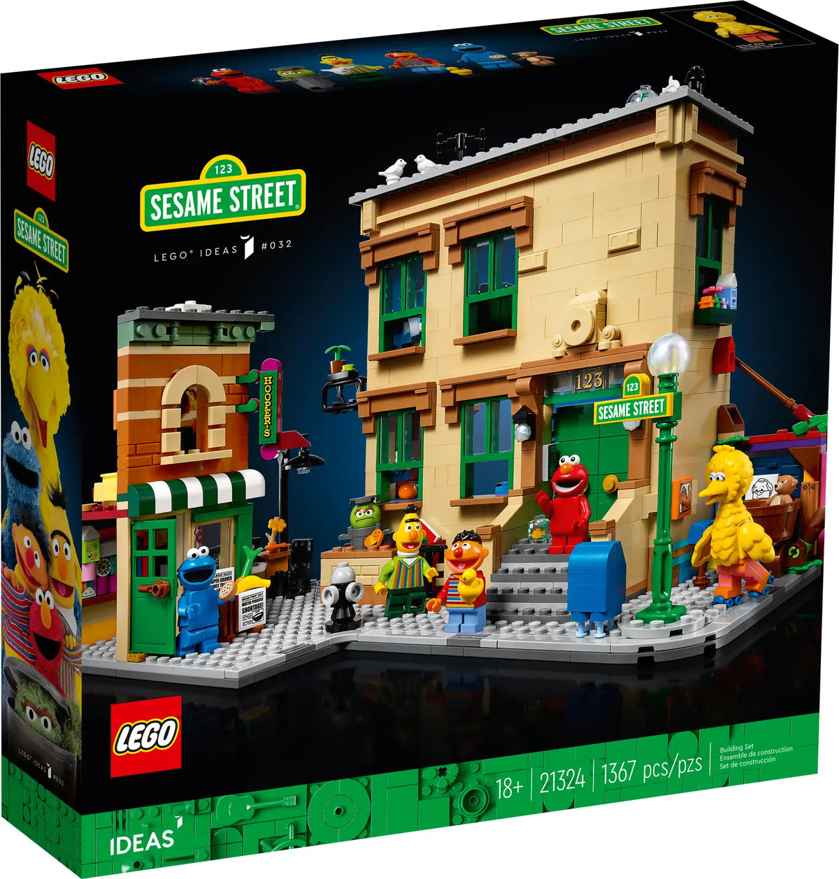 LEGO Ideas 123 Sesame Street 21324 farverig klodsversion af Sesamgade