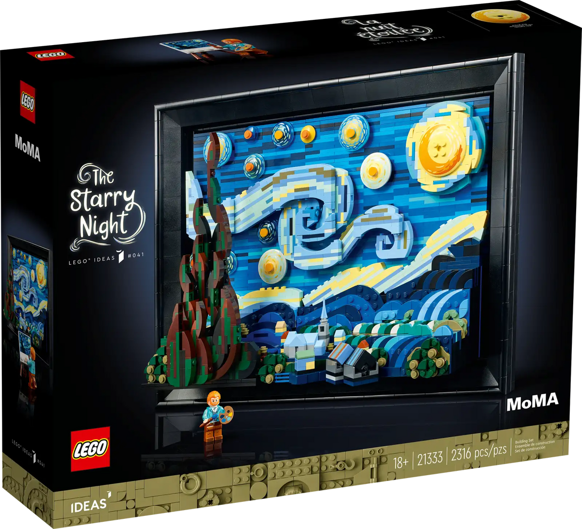 LEGO Ideas 21333 Vincent van Gogh Stjernenatten bygget i LEGO klodser