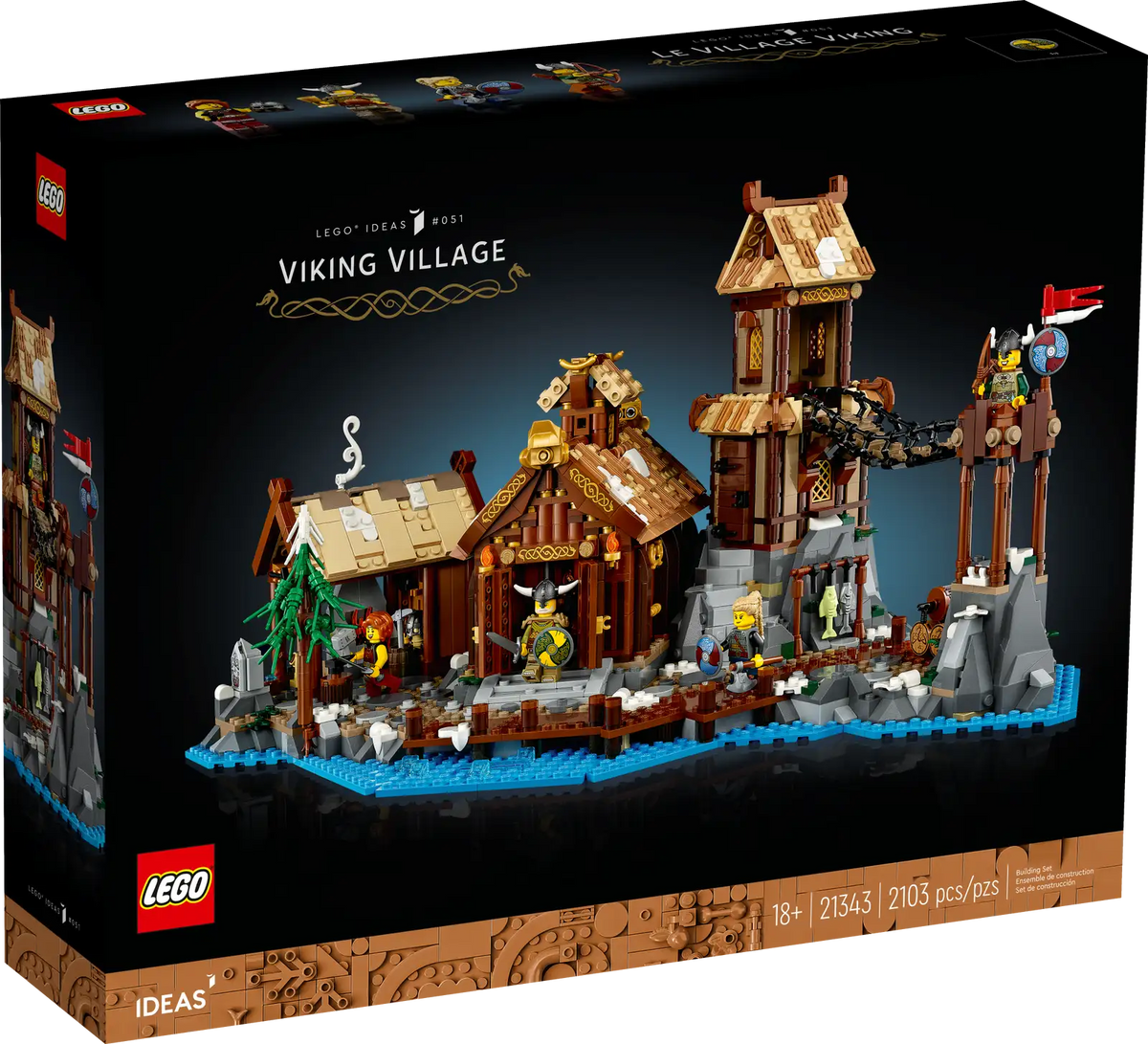 LEGO Ideas Vikingelandsby 21343 bygget som udstillingsmodel med flere sektioner