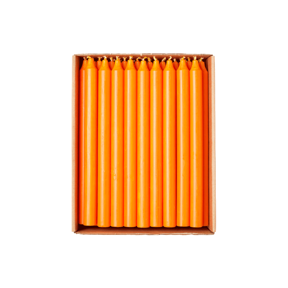 Edelweiss Kiri rustikke stagelys i orange, 28 cm høje