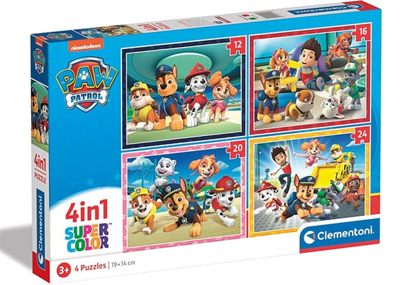 Børnepuslespil PAW Patrol fra Clementoni med 12, 16, 20 og 24 brikker