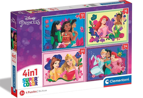 Børnepuslespil Disney Princess fra Clementoni med 12, 16, 20 og 24 brikker