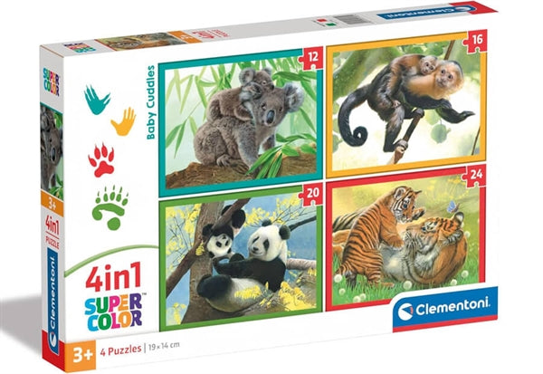 Clementoni Baby Cuddles børnepuslespil med 12, 16, 20 og 24 brikker