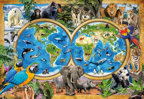 Clementoni puslespil The Wonderful Animal World med 300 brikker til børn