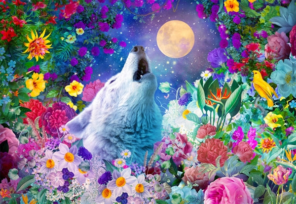 Enjoy puslespil Wolf Moon med 1000 brikker