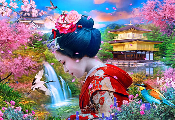 Enjoy puslespil Geisha Garden med 1000 brikker