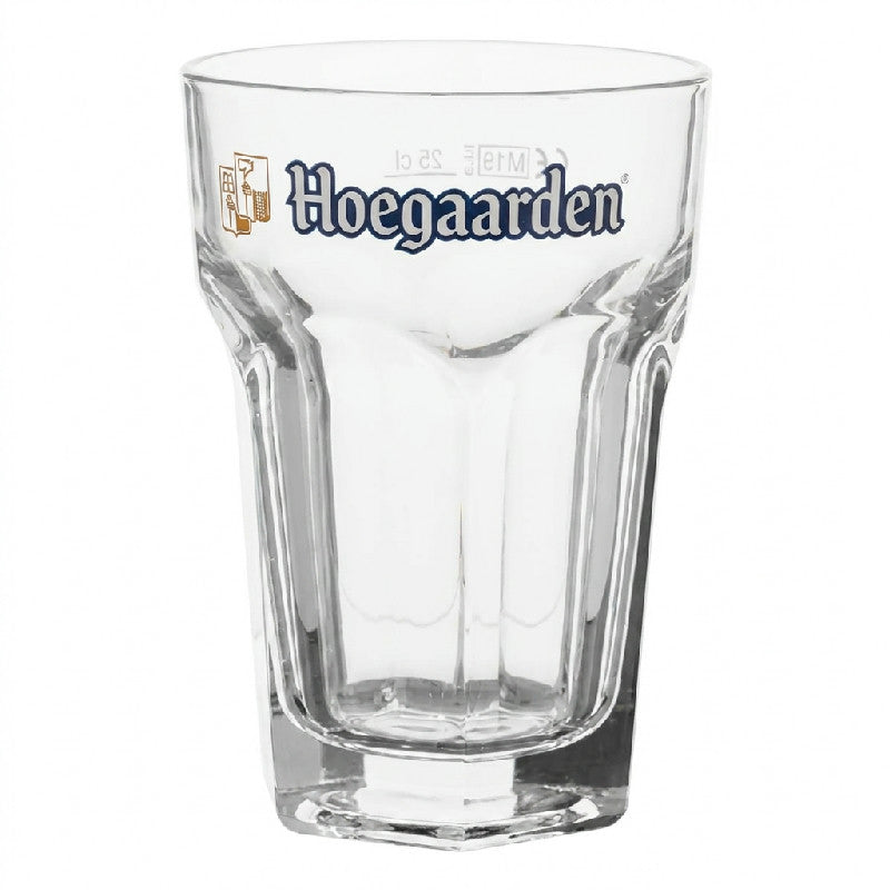 Klassisk sekskantet Hoegaarden ølglas på 25 cl i sodakalkglas
