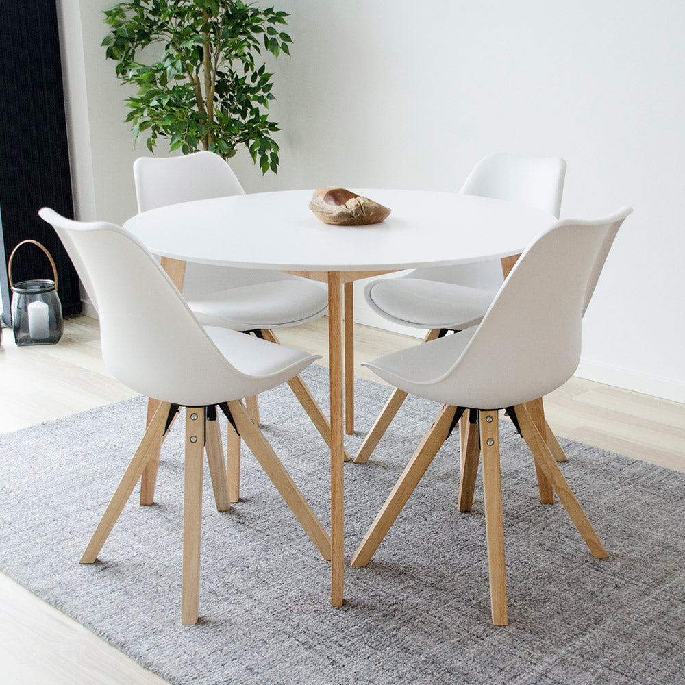 Se Vojens Spisebord - I hvid og natur Ø105, H75 cm ❤ Kæmpe udvalg i House Nordic - Køb online på udsalg og tilbud lige nu ❤ Billig fragt og hurtig levering - Varenummer: Bolig&Haven-41240585502871 og barcode / Ean: 5713917009633 på lager - Udsalg på Op til 61% rabat - Mere end 1.329 populære mærker på udsalg