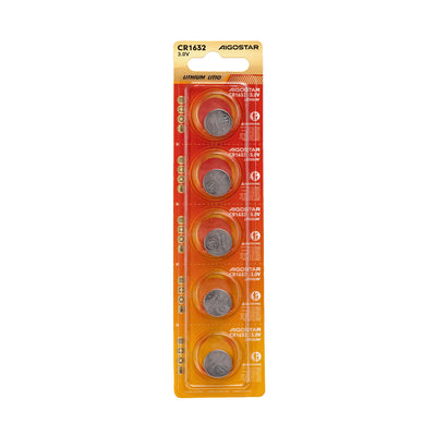5 stk. Knapcellebatteri - CR1632, 3V