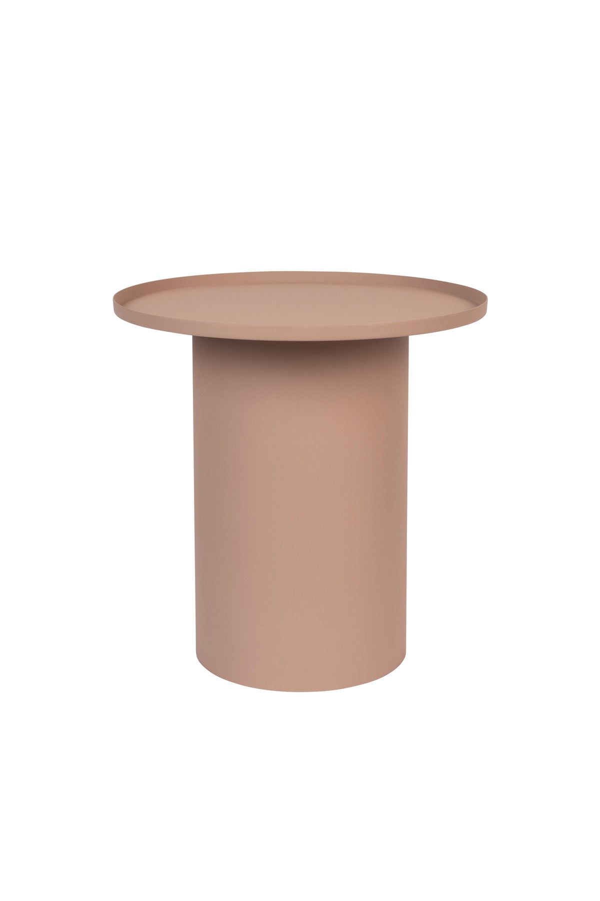 Rundt sidebord Sverre i lyserød metal fra White Label Living, diameter 45,5 cm