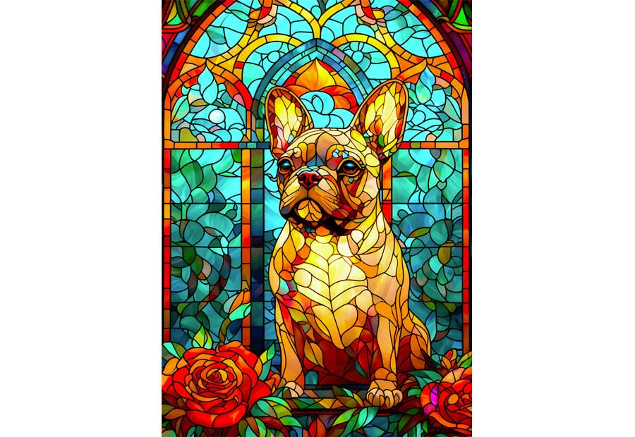 Enjoy puslespil French Bulldog Stained Glass med 1000 brikker