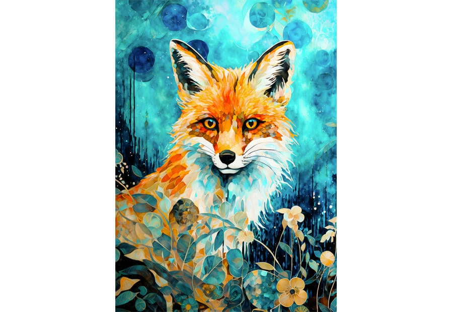 Enjoy puslespil Red Fox on Blue med 1000 brikker