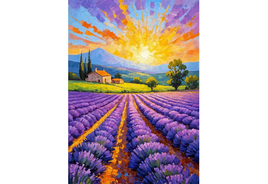 Enjoy puslespil Lavender Sunset med 1000 brikker
