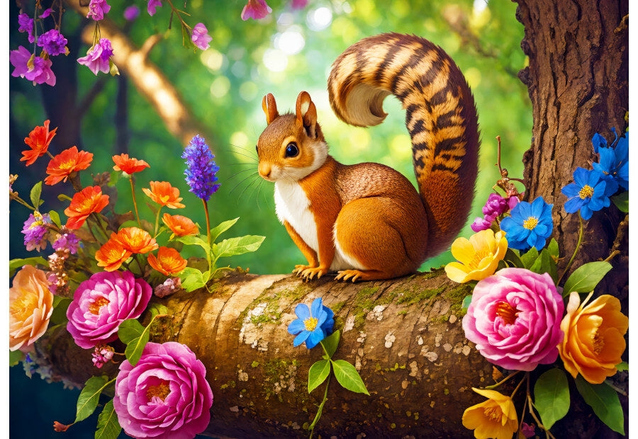 Enjoy puslespil Blossom Squirrel med 1000 brikker