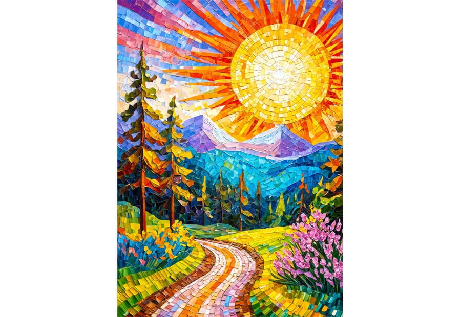 Enjoy puslespil Mosaic Sunrise med 1000 brikker
