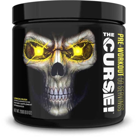 Dåse med JNX Sports The Curse pre-workout pulver, Lemon Rush, 250 g