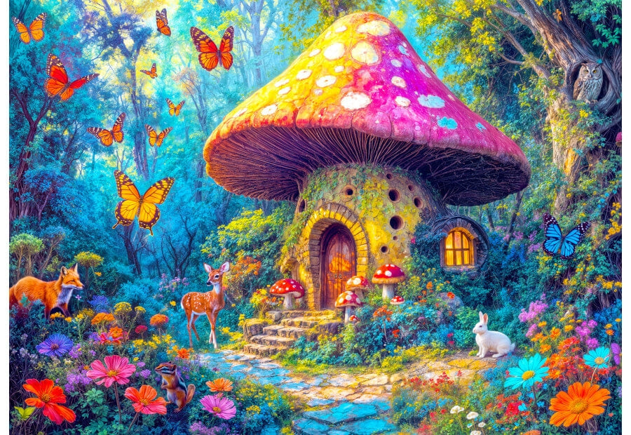 Enjoy puslespil Mushroom Cottage med 1000 brikker