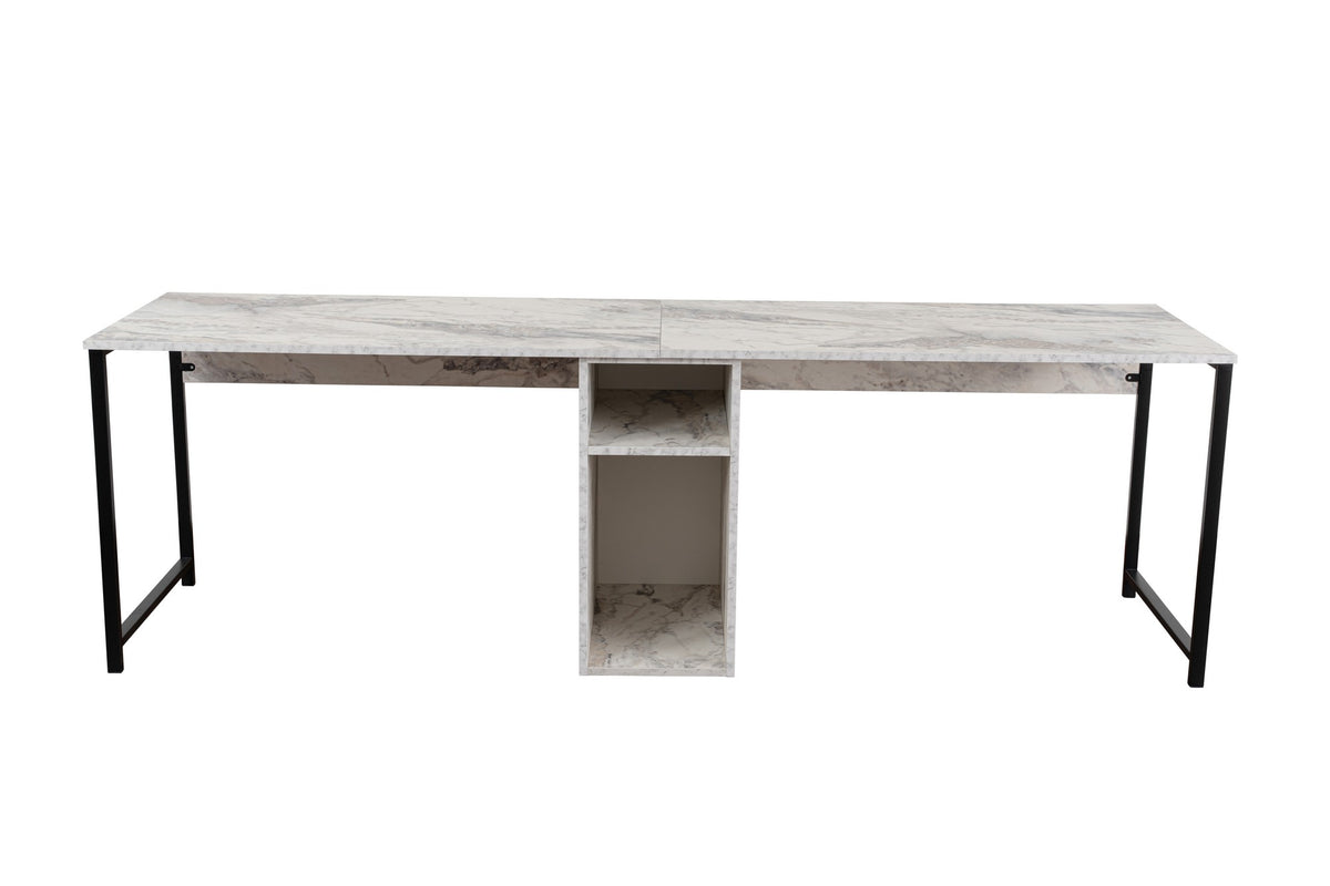 Se NORDVÄRK Twin dobbelt skrivebord, m. 2 rum - Fressia marmor melamin og sort metal (240x60) ❤ Kæmpe udvalg i NORDVÄRK - Køb online på udsalg og tilbud lige nu ❤ Meget billig fragt og hurtig levering: 1 - 2 hverdage - Varenummer: Boboonline-113173 og barcode / Ean: 8684282978589 på lager - Udsalg på Møbler,Borde,Kontorborde,Skriveborde,
Møbler,
Borde,
Kontorborde,
Billige skriveborde, Spar op til 51% - Over 785 kendte brands på udsalg