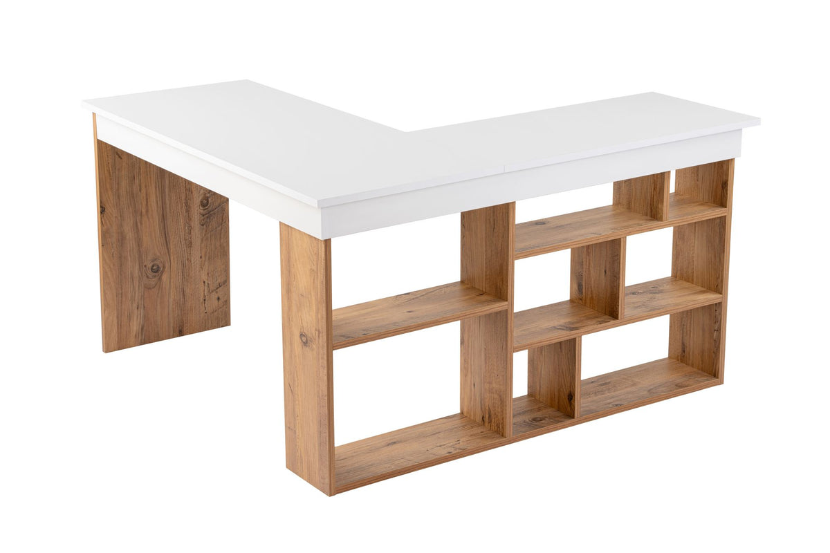 Se NORDVÄRK Vesper hjørneskrivebord, m. 5 hylder - hvid og Atlantic Pine melamin (130x120) ❤ Kæmpe udvalg i NORDVÄRK - Køb online på udsalg og tilbud lige nu ❤ Meget billig fragt og hurtig levering: 1 - 2 hverdage - Varenummer: Boboonline-115445 og barcode / Ean: 8684283440061 på lager - Udsalg på Møbler,Borde,Kontorborde,Hjørneskriveborde,
Møbler,
Borde,
Kontorborde,
Møbler til hjemmekontoret, Spar op til 51% - Over 785 kendte brands på udsalg