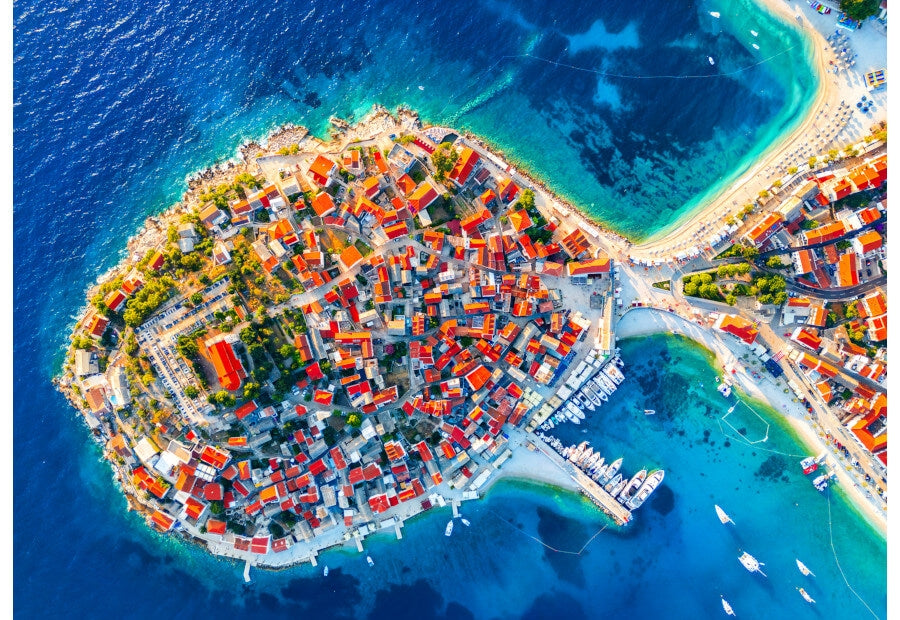 Enjoy puslespil med 1000 brikker, motiv Primosten Aerial View, Croatia