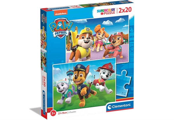 Clementoni børnepuslespil med PAW Patrol, 2 x 20 brikker
