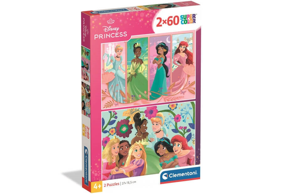 Clementoni Disney Princess børnepuslespil med to gange 60 brikker