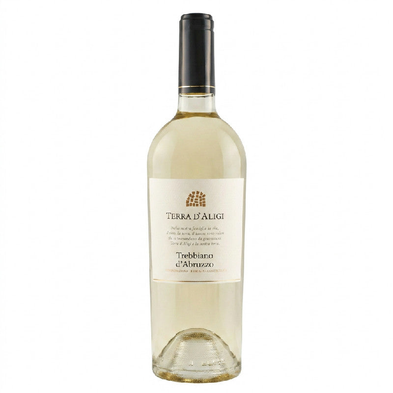 Flaske Terra d'Aligi Trebbiano d'Abruzzo DOC 2023, tør og sprød hvidvin, 0,75 L
