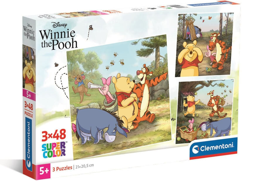 Clementoni Disney Winnie the Pooh puslespil med 3 x 48 brikker til børn