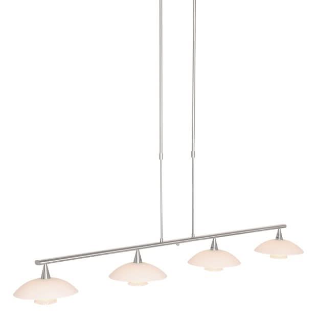 Se tilbud på Plate loftlampe i stål eller sort metal med fire glas skærme. Billigt udsalg! Hurtig levering, 1-2 hverdage. Spar op til 51%.
