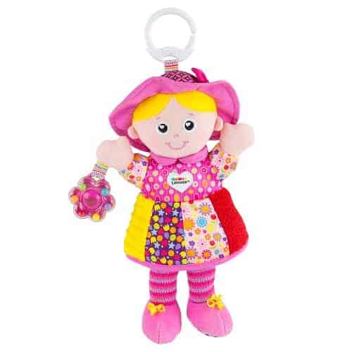 Lamaze Emily dukke rangle med bideringe, knitrestof og bløde overflader