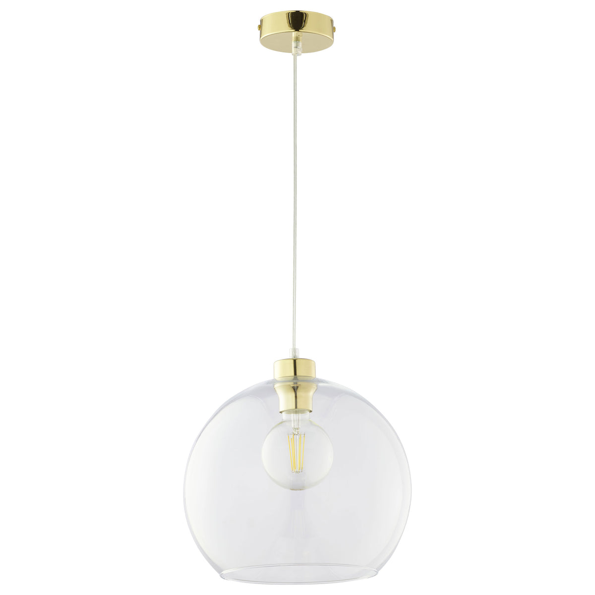 TK Cubus loftlampe med klart glas og sort metal