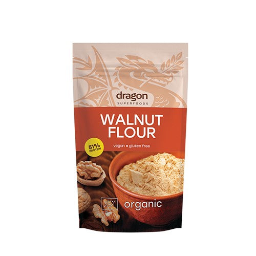 Pakke med Dragon Superfoods økologisk valnøddemel, 200 gram