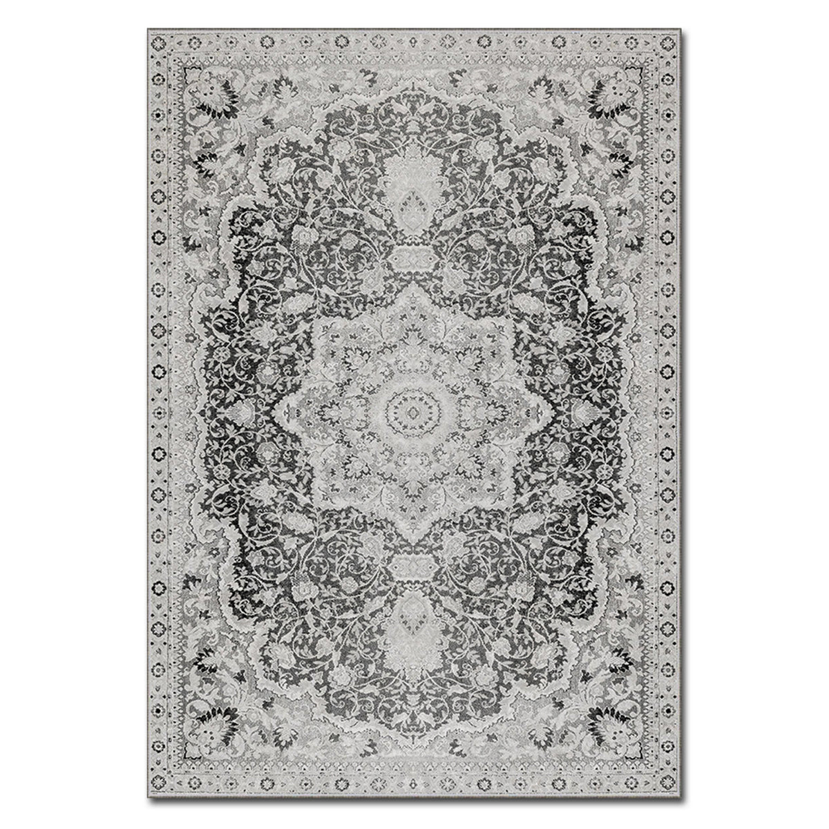 Rektangulært gulvtæppe med mønster i flere farver, polyester, Teppi ASR, 160 x 230 cm