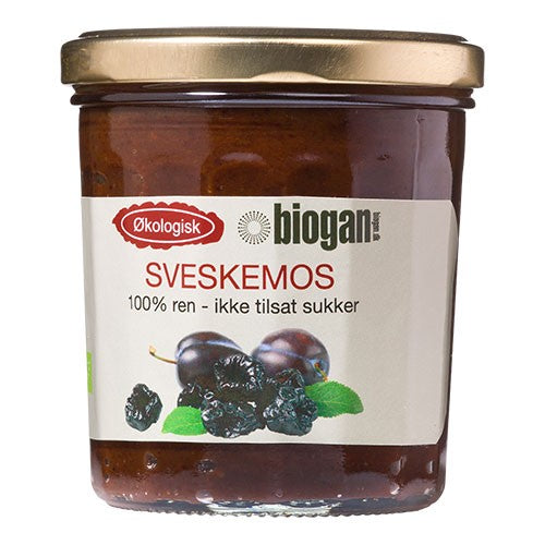 Økologisk sveskemos uden tilsat sukker fra Biogan, 225 gram