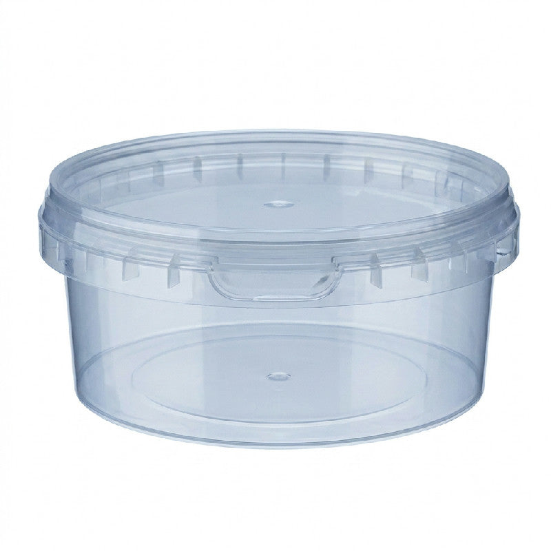 Rund klar condibøtte i plast, Ø 11,8 cm, 360 ml