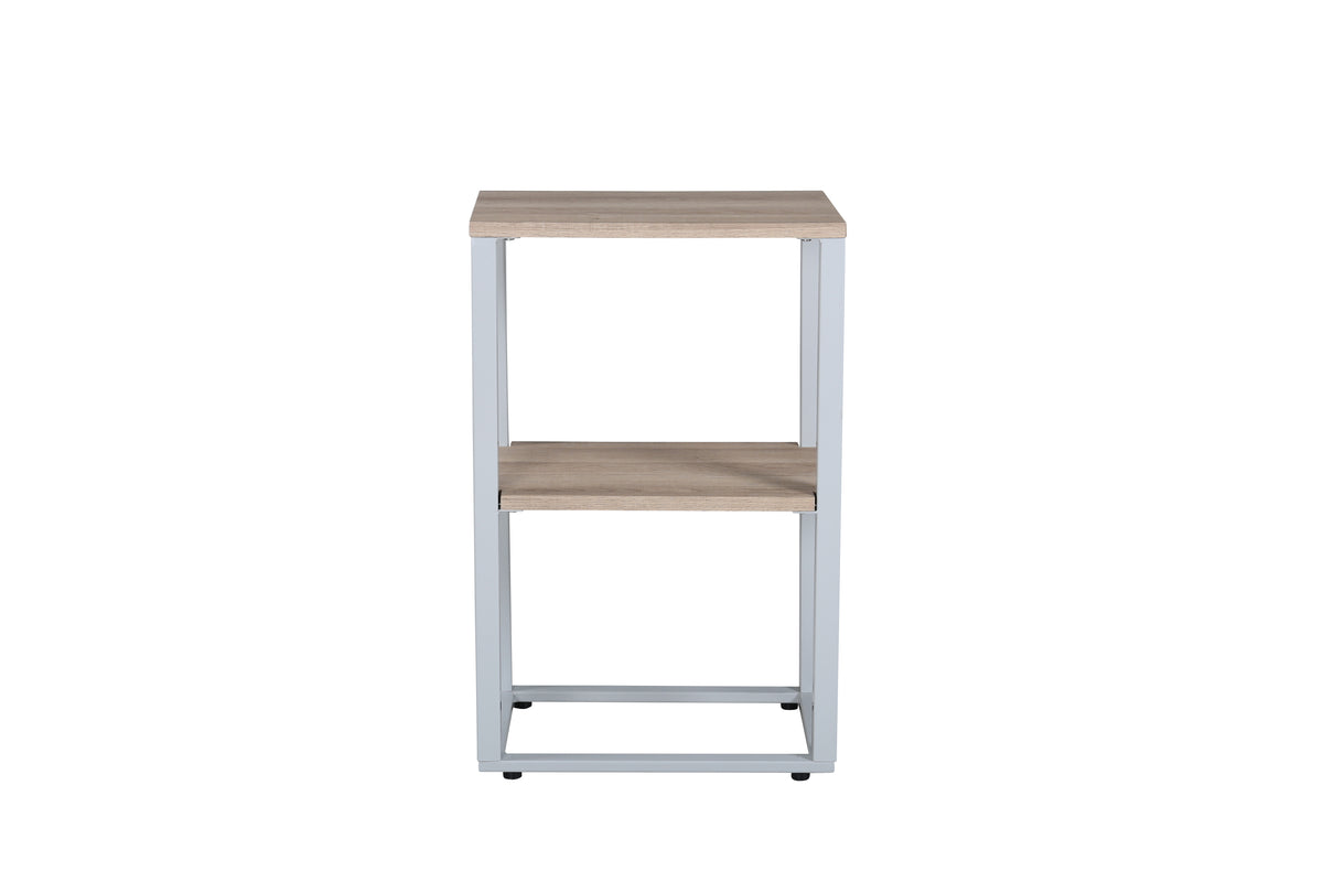 Rise sidebord med én hylde i natur askepapirlaminat og grå stål fra Venture Design